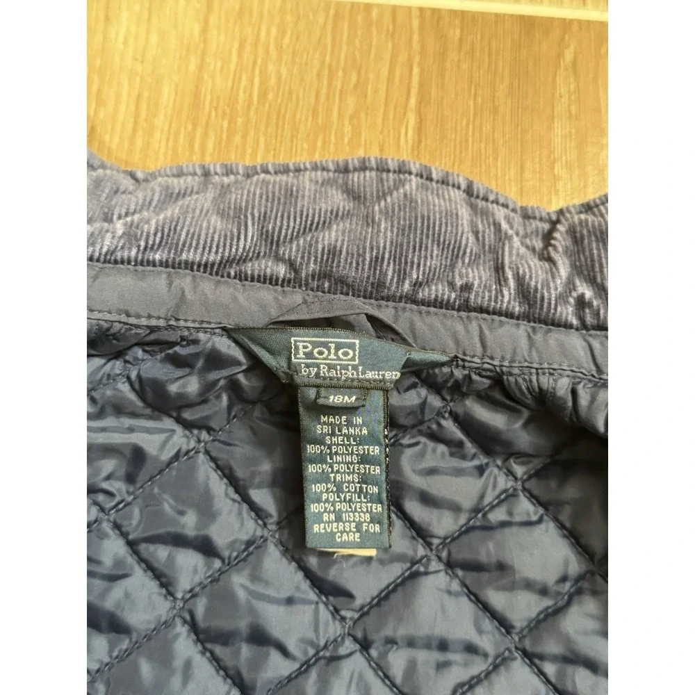Polo Ralph Lauren Quilted Jacket Baby Size 18 Months Blue Boys‎ Pony Preppy